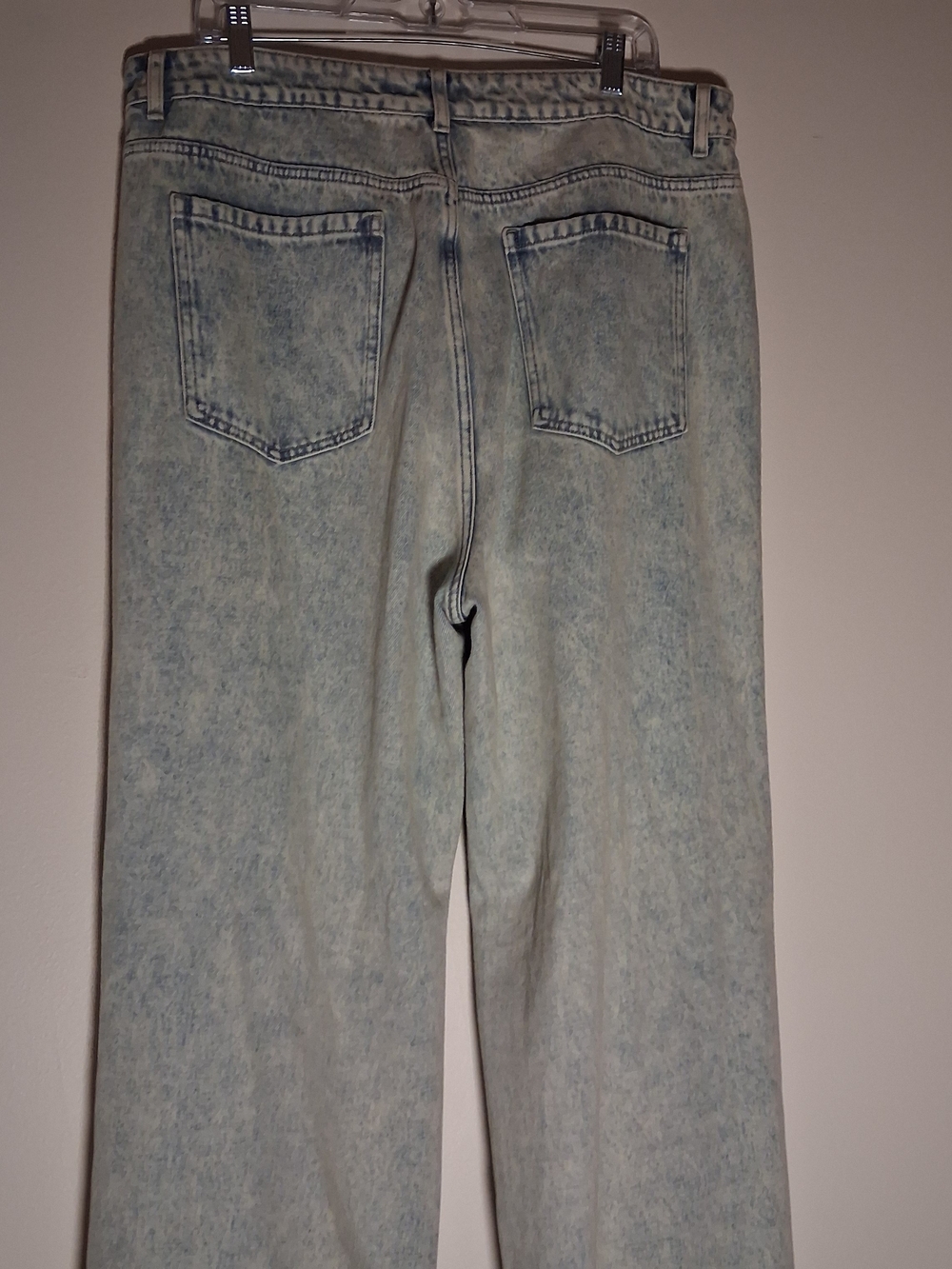 Akira Womens Acid Wash Heavily Distressed Shredded Wide Leg Jeans Light Blue 1X - Picture 14 of 16